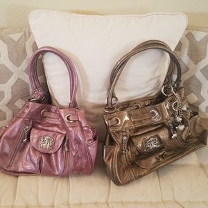 SOLD 2 pink and brown Kathy Ireland handbags